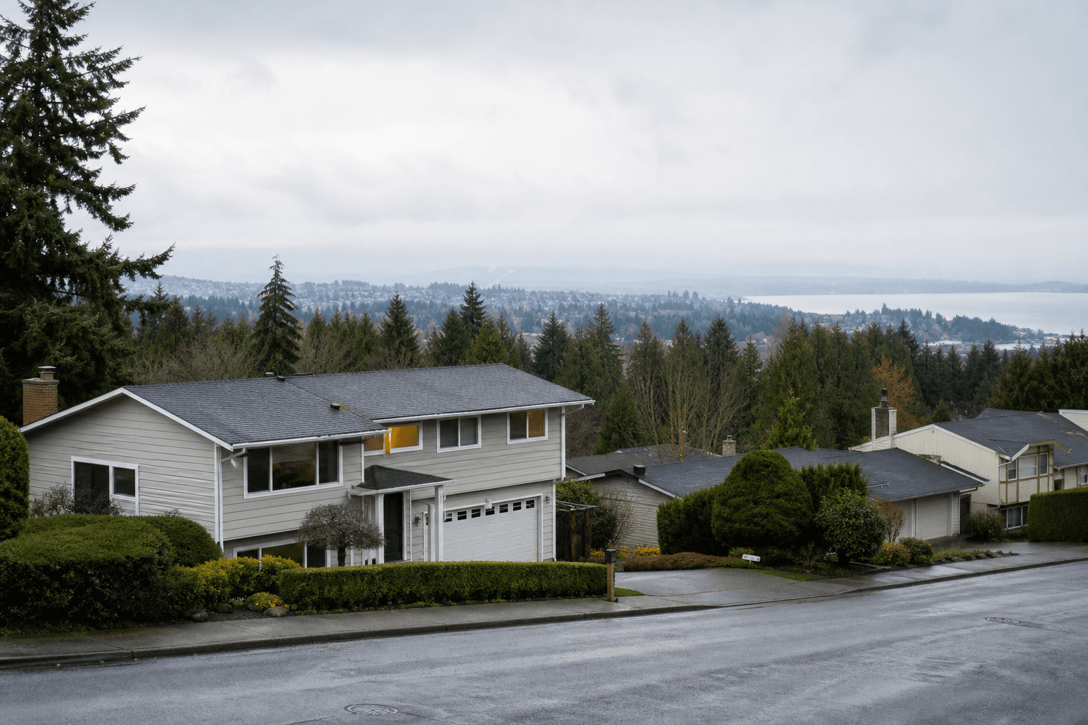 Federal Way kitchen table with property notice, laptop, and organized appeal notes