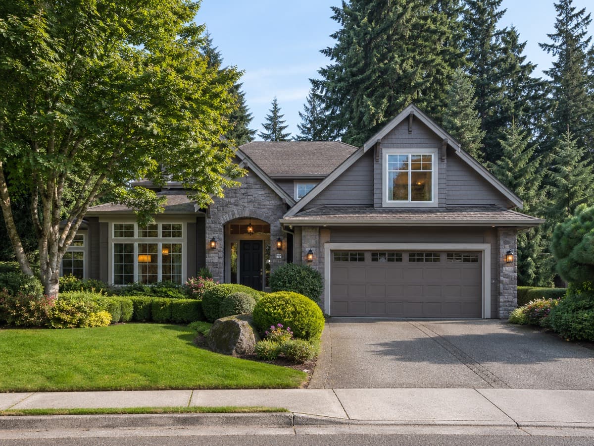 King County craftsman home with stone accents and 2-car garage