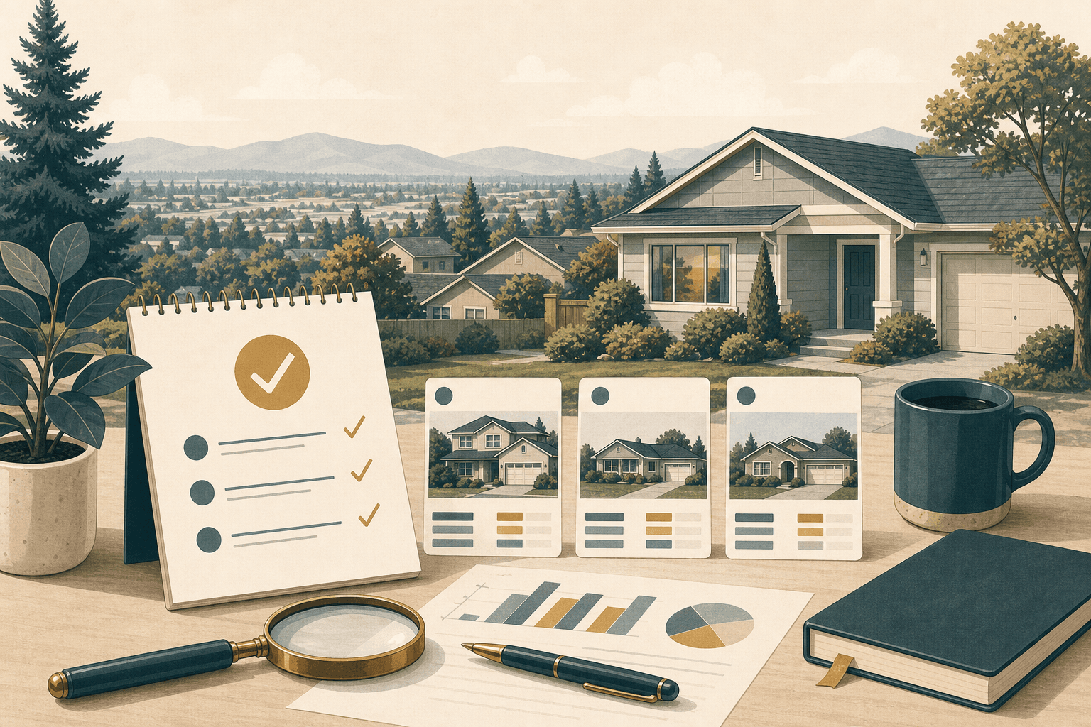 Kent homes and valley terrain with calm property tax rate blocks